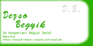 dezso begyik business card