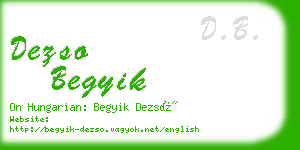 dezso begyik business card